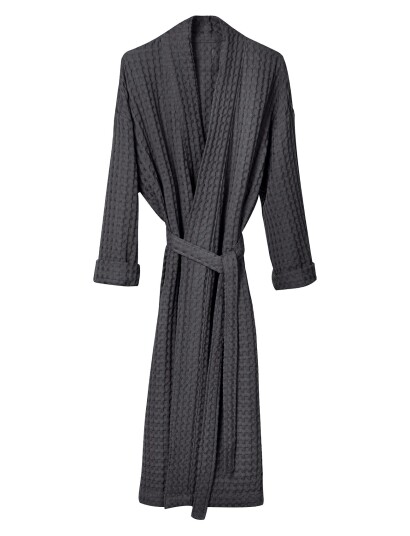 The Organic Company Big Waffle Bathrobe Grey M/L The Organic Company Big Waffle Bathrobe Grey M/L