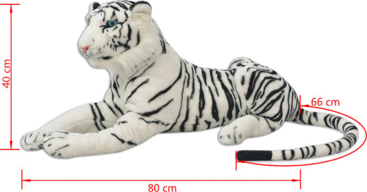 Tigerleke Plysj Hvit - XXL