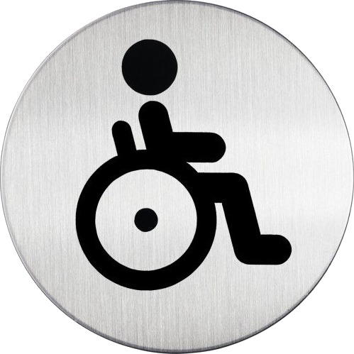 Symbolskilt Durable Handicap Toilet Ø83 Mm Metal Piktogram