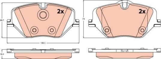 Bremseklosser sett TRW GDB2608