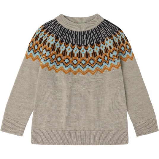 FUB Oat Melange Fair Isle Sweater 100 FUB Oat Melange Fair Isle Sweater 100