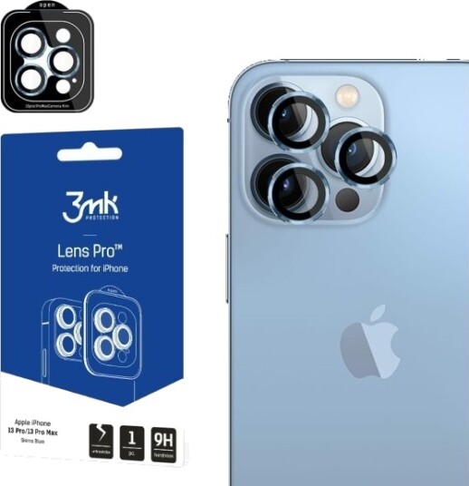 3Mk Hybridglass For Kameralinse 3Mk Lens Protection Pro Apple Iphone 13 Pro/13 Pro Max Blå/Sierrablå