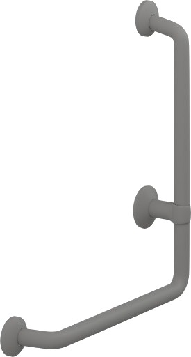 Pressalit Plus vinkelhåndtak 90° 400x475mm høyre antrasittgrå