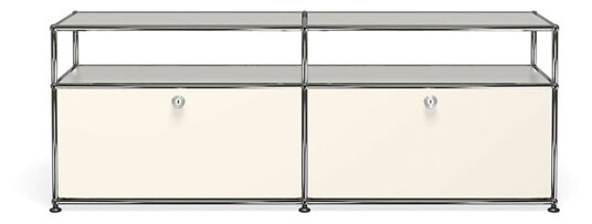 Usm - Usm Haller 19, Pure White - Tv-Benker - Fritz Haller,Paul Schärer - Hvit - Metall