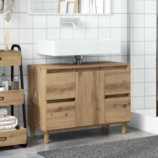  Servantskap artisan eik 80x33x60 cm konstruert tre