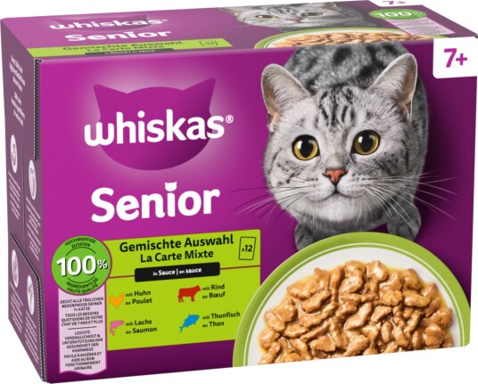 Whiskas Senior Porsjonsposer 7+ Blandet Utvalg I Saus 12 x 85 g Whiskas Senior Porsjonsposer 7+ Blandet Utvalg I Saus 12 x 85 g