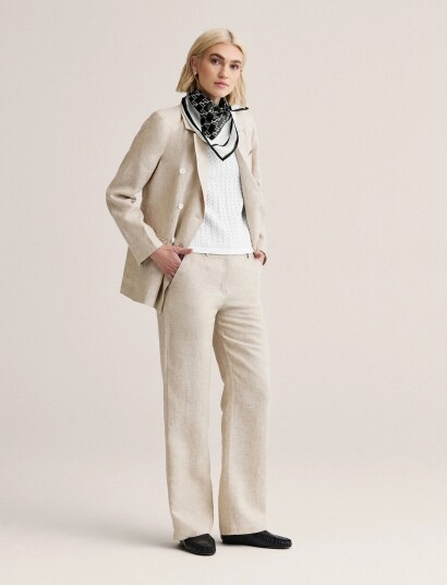 Newhouse Amanda Linen Trousers Beige 34 Newhouse Amanda Linen Trousers Beige 34