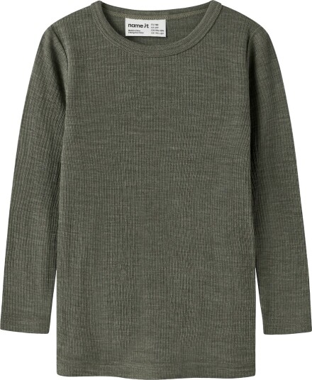 Name It Nmnwax Wool Rib Ls Top Noos Khaki green 104