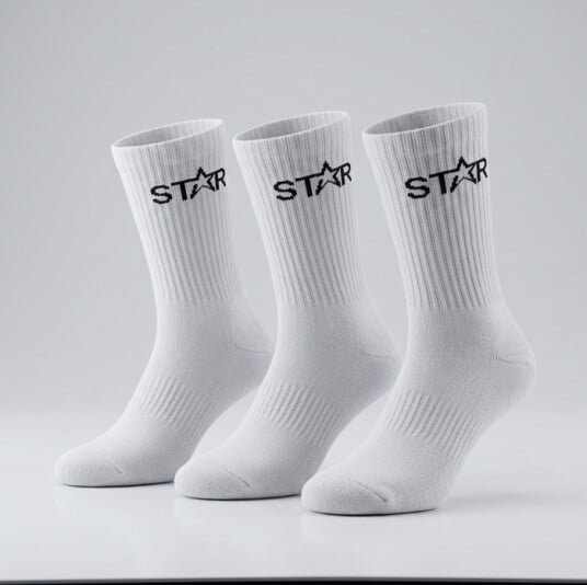 Star Wear Star Crew Strømper 3 pakning Vit 40 42