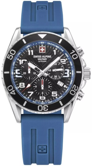 Swiss Alpine Military Herreklokke 7029.9835 Raptor Sort/Gummi Ø42 mm