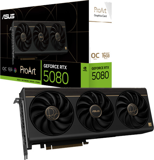 ASUS ProArt GeForce RTX 5080 16GB GDDR7 Grafikkort med PCIe 5.0 ASUS ProArt GeForce RTX 5080 16GB GDDR7 Grafikkort med PCIe 5.0