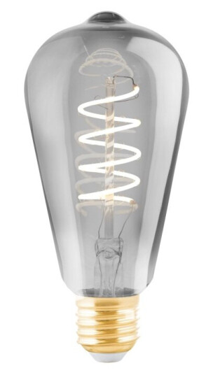 Eglo Led-Filamentlyspære Form: St64 E27 4 W Ekvivalent 11 Varmt Hvitt Lys 2000 K Svart Gjennomsiktig