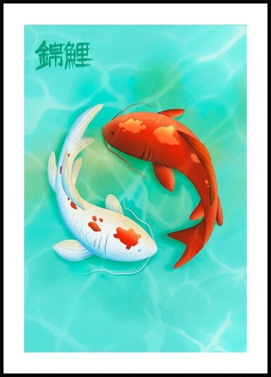 Koi Love Poster Plakat / 40x50cm