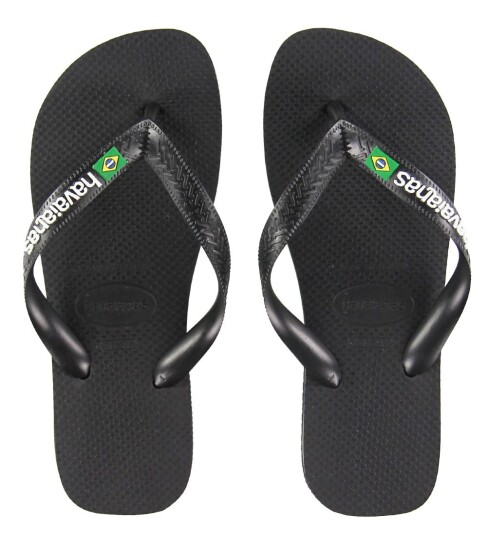 Havaianas Men's Brasil Logo 39/40, Black/Black Havaianas Men's Brasil Logo 39/40, Black/Black