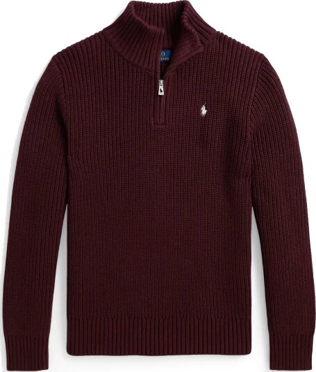 Ralph Lauren Kids Cotton Quarter Zip Sweater Burgundy M Ralph Lauren Kids Cotton Quarter Zip Sweater Burgundy M