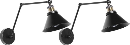 Narve Vegglampe 2 stk E27 - Svart