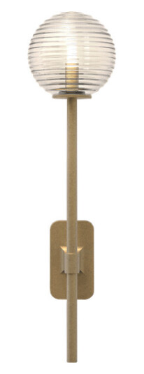 Astro Tacoma Single Grande Vegglampe Antik Messing og Rillet Skjerm Transparent
