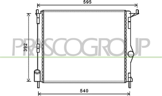 PRASCO DA220R004 Radiator motorkjøling PRASCO DA220R004 Radiator motorkjøling