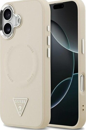 GUESS Triangle Logo MagSafe Case for iPhone 17 - Beige