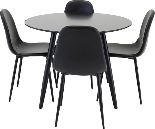 Venture Home Spisebordssett Plaza med stoler Polar Svart Venture Home Spisebordssett Plaza med stoler Polar Svart