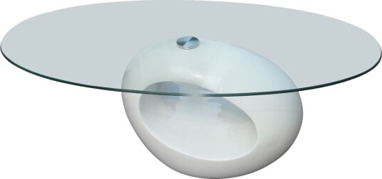 vidaXL Salongbord med oval glassflate høyglans hvit vidaXL Salongbord med oval glassflate høyglans hvit