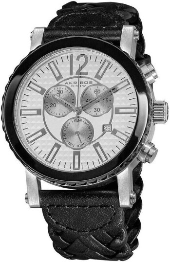 Akribos XXIV Herreklokke AK571BK Hvit/Lær Ø45 mm