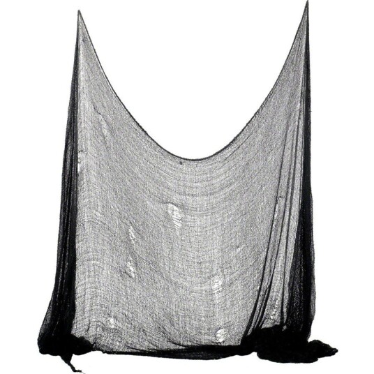 Skummel Dekorasjon til Halloween Svart Netting Ca 75x300 cm