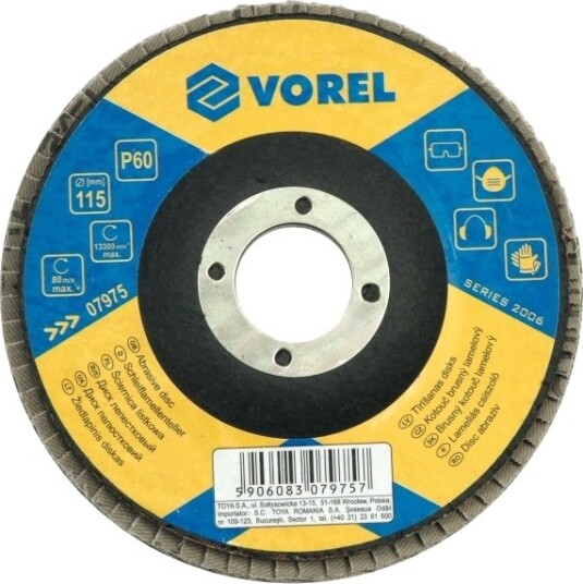 Vorel Slipeplate Skiveformet 125X22mm P 120 07988 Vorel Slipeplate Skiveformet 125X22mm P 120 07988