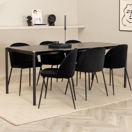 Venture Home Spisegruppe Venture Home Paris med 6 Wrigley Stoler GR22091