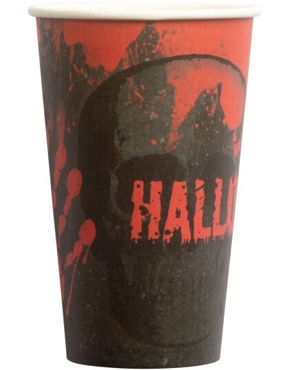 8 stk Svarte Blodige Pappkrus ca 473 ml Blodig Halloween