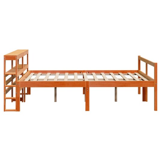 Sengeramme med hodegavl voksbrun 120x200 cm heltre furu 3305882 Sengeramme med hodegavl voksbrun 120x200 cm heltre furu 3305882