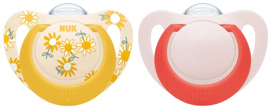 Nuk Space Silikone Sut 6/18 måneder 2 stk Blomster/Pink