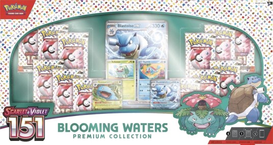 Pokémon Blooming Waters Premium Collection - 12 Boosterpakker, Venusaurex Kort, Blastoiseex Kort