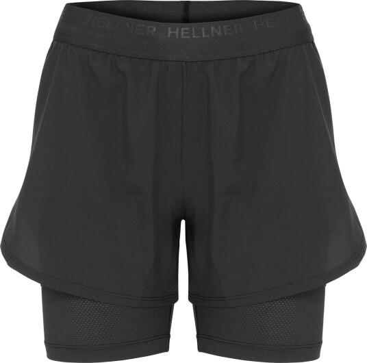 Hellner Women's Kelva 2-In-1 Running Long Tights Black Beauty/black Beauty M