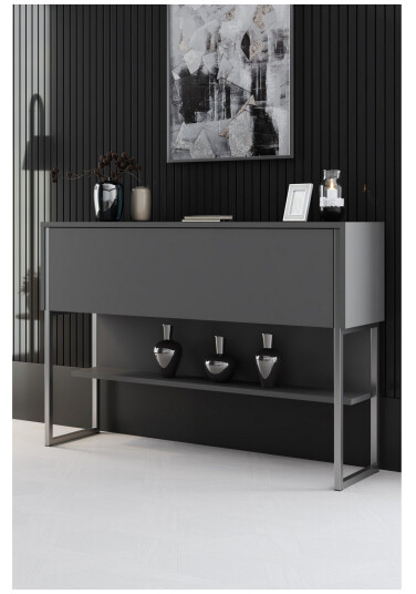Luxe Kommode 120 cm Sølv/Antrasitt
