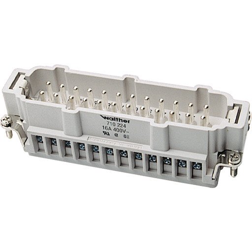 Multisocket Innsats B Hann 24P 16A 500V med skruklemme