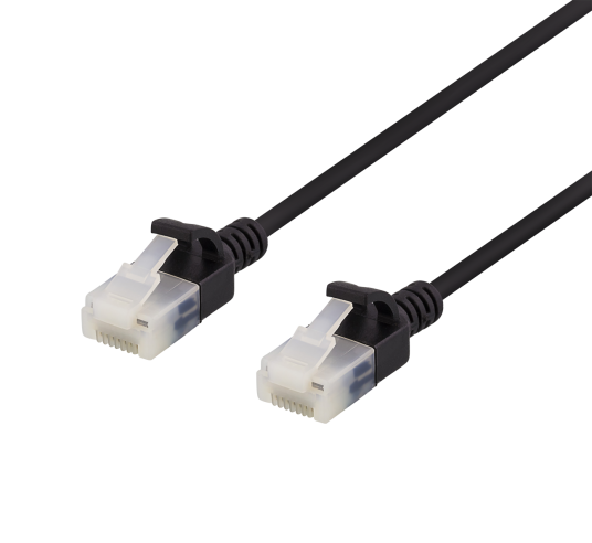 Deltaco 50 cm U/UTP Cat 6a Halogenfri Svart Patchkabel