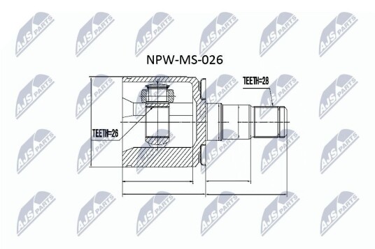 Nty Drivknute drivaksel NTY NPW MS 026