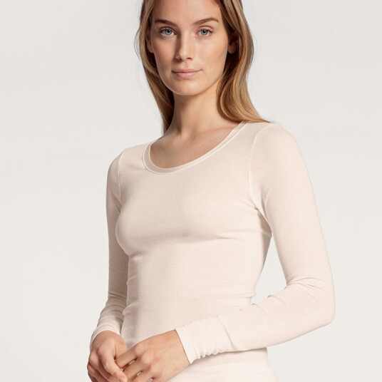Calida True Confidence Shirt Long Sleeve Benhvit Small Dame Calida True Confidence Shirt Long Sleeve Benhvit Small Dame