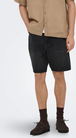 ONLY & SONS Onsfade Pim Dnm Shorts Box Black M