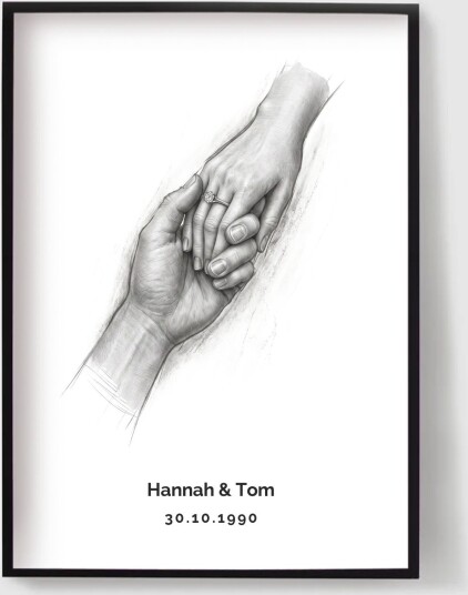 Personalised Poster   Sketched Family Hands