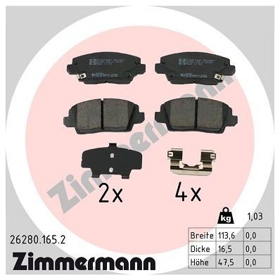 Bremseklosser ZIMMERMANN 26280.165.2 Bremseklosser ZIMMERMANN 26280.165.2