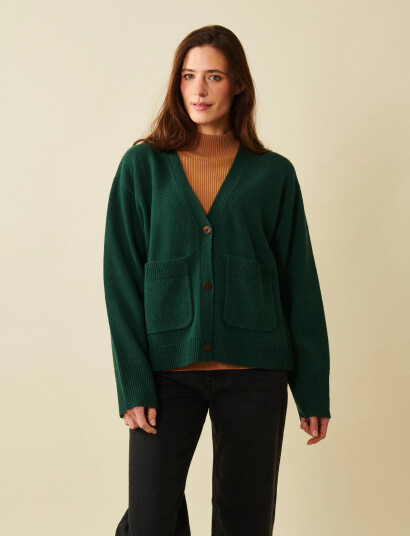 Jumperfabriken Estrid Cardigan - Green - XS