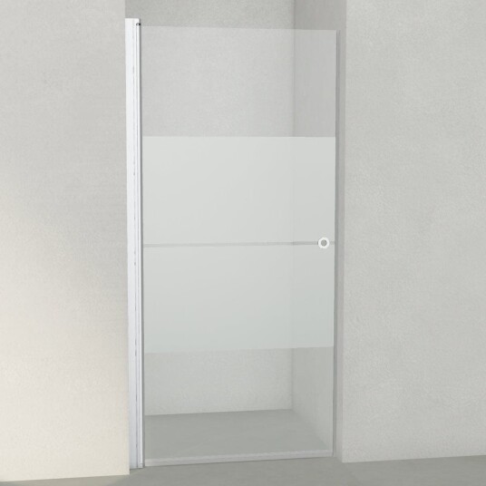 INR Iconic Nordic Rooms Dusjnisje Linc 2 Original Matt Aluminium / 97,5cm Stripe Glass