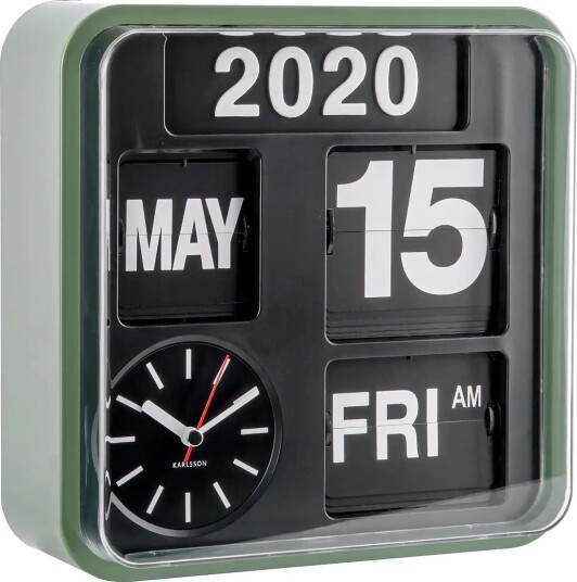 KARLSSON Wall Clock Mini Flip Green 24X24X10CM KARLSSON Wall Clock Mini Flip Green 24X24X10CM