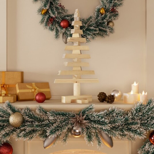 vidaXL Juletre av tre til pynt 60 cm heltre furu vidaXL Juletre av tre til pynt 60 cm heltre furu