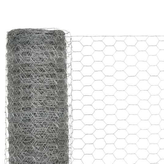 vidaXL Trådgjerde kylling galvanisert stål 25x1,2 m sølv vidaXL Trådgjerde kylling galvanisert stål 25x1,2 m sølv