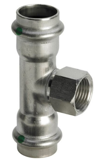 Viega Sanpress Inox T-rør Pressfitting Innvendige Gjenger 28mmx1"X28mm