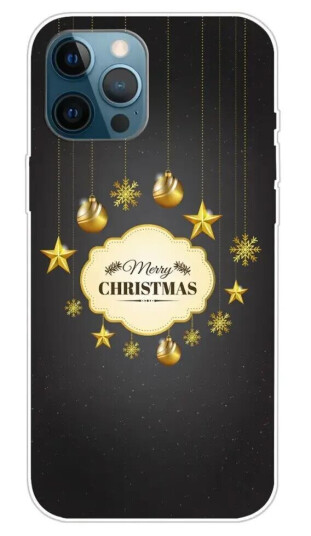 INCOVER iPhone 15 Pro Fleksibelt Plast Jul Deksel - Merry Christmas - Gulldekorasjoner