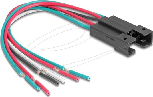 Delock - Push Button Wiring Harness - 6-Pin (Hunn) Til Uisolert Tråd - Ac 230 V - 3 A - 15 Cm - Flertrådet - Svart